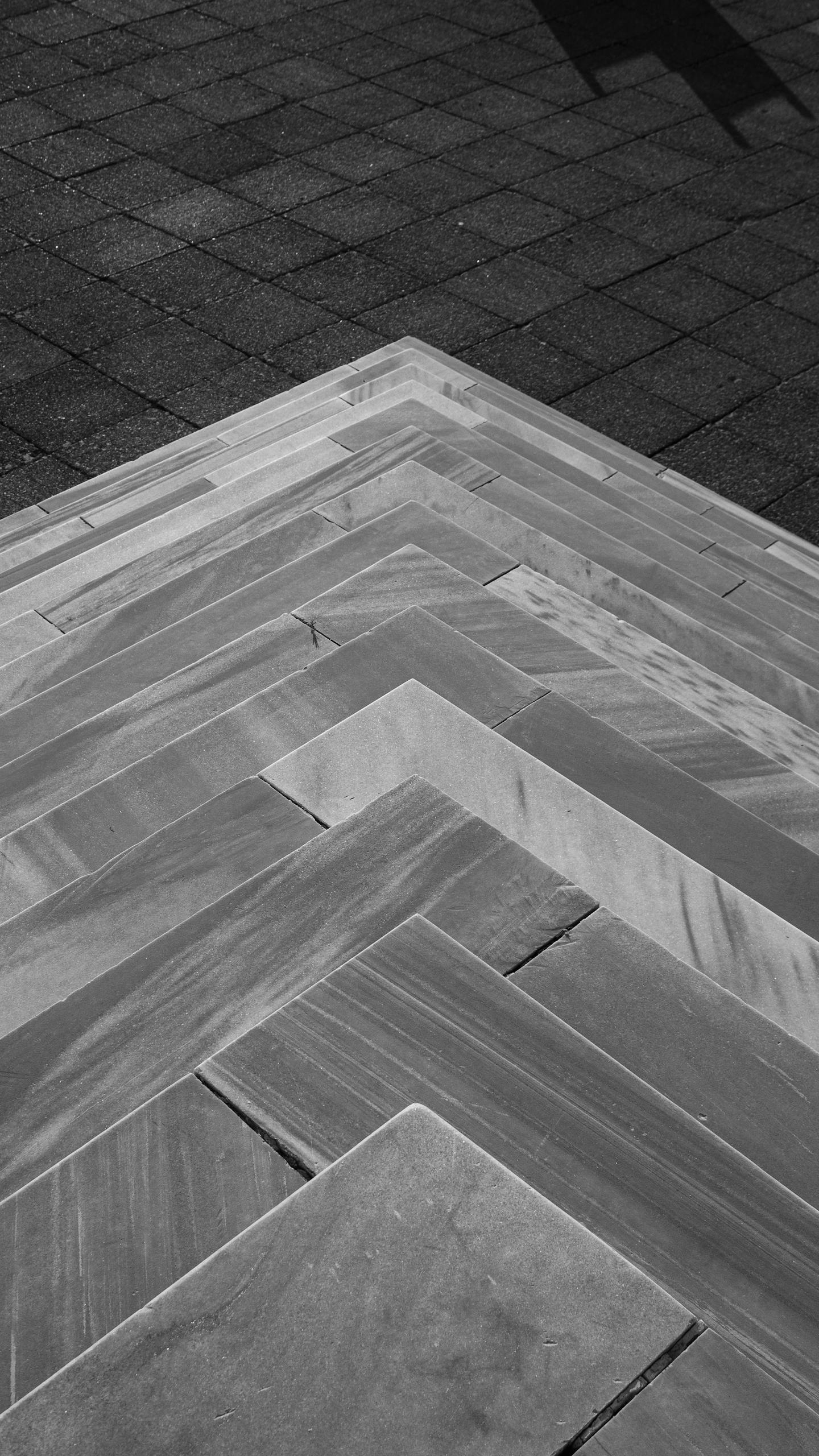 Black and white geometric marble design captured outdoors in Ankara, Türkiye.